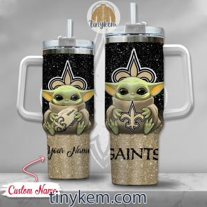 New Orleans Saints St Patricks Day Doormat With Gnome and Shamrock Design
