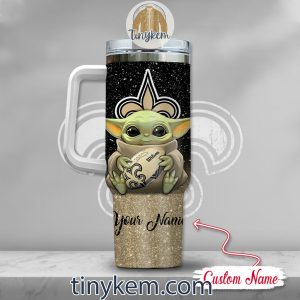 New Orleans Saints Baby Yoda Customized Glitter 40oz Tumbler2B3 hsN4j