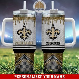 New Orleans Saints Personalized 40Oz Tumbler With Glitter Printed Style