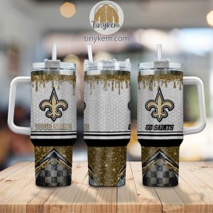 New Orleans Saints Personalized 40Oz Tumbler With Glitter Printed Style2B2 Xv9x9