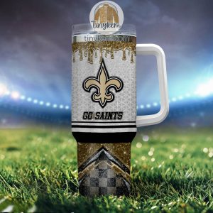 New Orleans Saints Personalized 40Oz Tumbler With Glitter Printed Style2B4 UCmUL