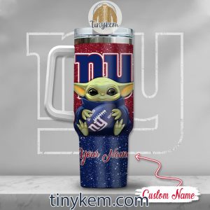 New York Giants Baby Yoda Customized Glitter 40oz Tumbler2B3 A30nO