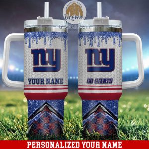 New York Giants Personalized 40Oz Tumbler With Glitter Printed Style