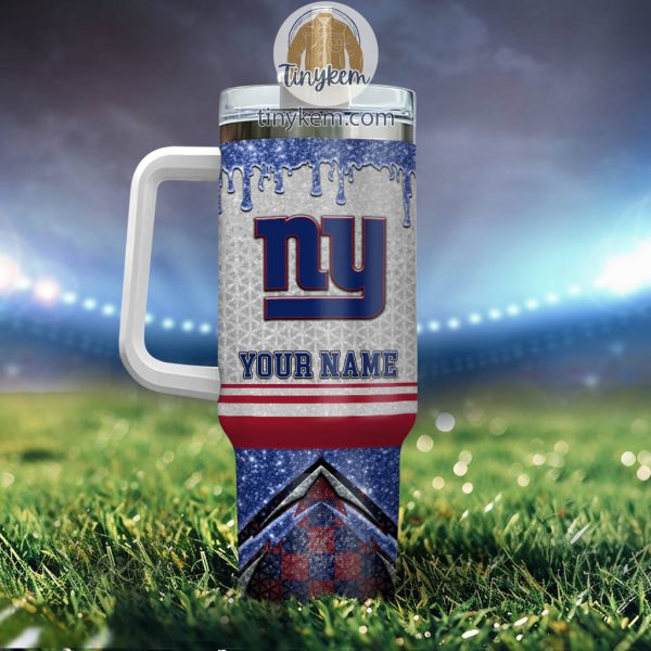 New York Giants Personalized 40Oz Tumbler With Glitter Printed Style