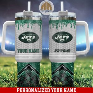 New York Jets Personalized 40Oz Tumbler With Glitter Printed Style