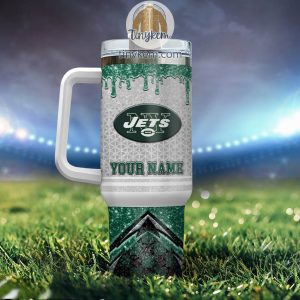 New York Jets Personalized 40Oz Tumbler With Glitter Printed Style2B3 XymKP