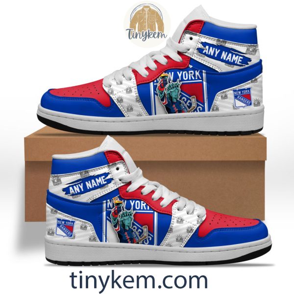 New York Rangers With Team Mascot Customized Air Jordan 1 Sneaker