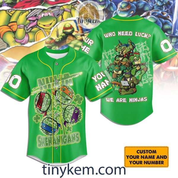 Ninja Turtle ST Patrick Day Customized Baseball Jersey