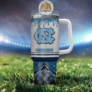 North Carolina Tar Heels Customized 40oz Tumbler With Glitter Printed Style2B4 3sFOW