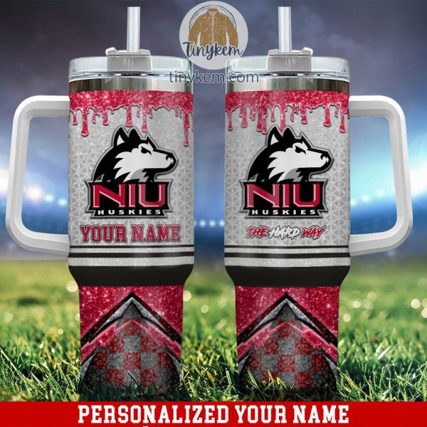 Northern Illinois Huskies Customized 40oz Tumbler With Glitter Printed Style