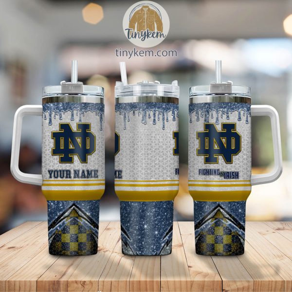 Notre Dame Fighting Irish Customized 40oz Tumbler With Glitter Printed Style