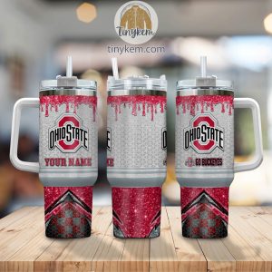 Ohio State Buckeyes Customized 40oz Tumbler With Glitter Printed Style