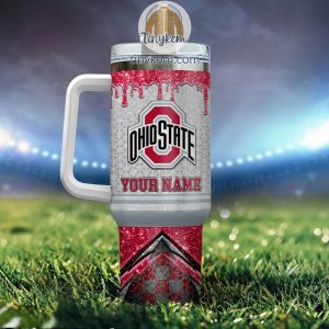 Ohio State Buckeyes Customized 40oz Tumbler With Glitter Printed Style2B3 x3HIL