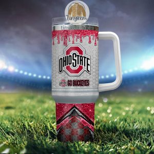 Ohio State Buckeyes Customized 40oz Tumbler With Glitter Printed Style2B4 OiCEJ