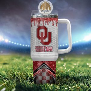 Oklahoma Sooners Customized 40oz Tumbler With Glitter Printed Style2B4 ouFYO