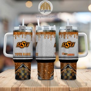 Oklahoma State Cowboys Customized 40oz Tumbler With Glitter Printed Style