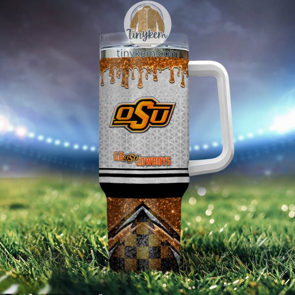 Oklahoma State Cowboys Customized 40oz Tumbler With Glitter Printed Style