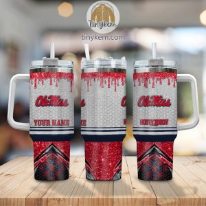 Ole Miss Rebels Customized 40oz Tumbler With Glitter Printed Style2B2 7zPib