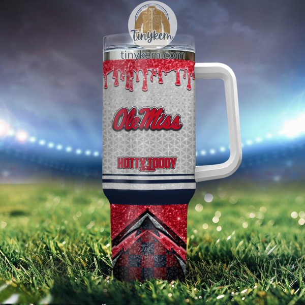 Ole Miss Rebels Customized 40oz Tumbler With Glitter Printed Style