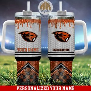 Oregon State Beavers Customized 40oz Tumbler With Glitter Printed Style