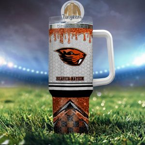 Oregon State Beavers Customized 40oz Tumbler With Glitter Printed Style2B4 Gns50