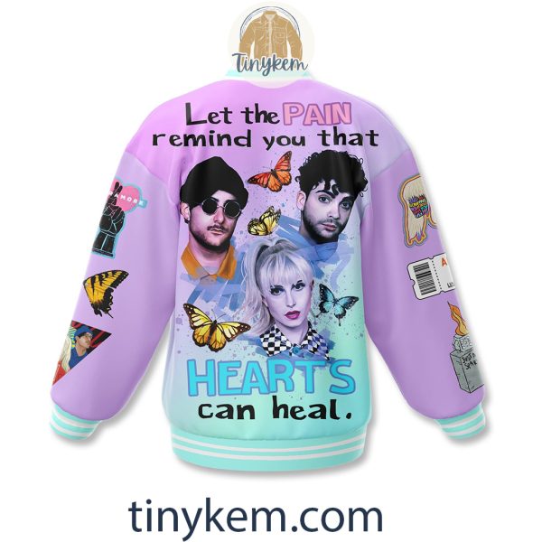 Paramore Baseball Jacket: Let The Pain Remind You That Hearts Can Heal