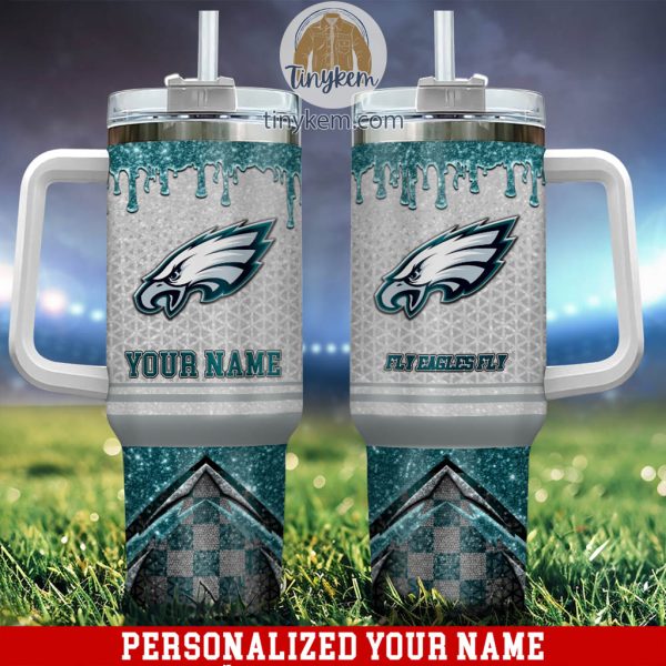 Philadelphia Eagles Personalized 40Oz Tumbler With Glitter Printed Style