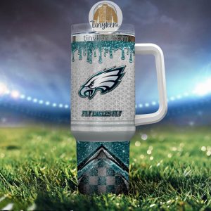 Philadelphia Eagles Personalized 40Oz Tumbler With Glitter Printed Style2B4 s3V6n