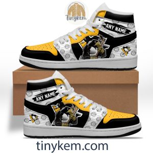 Pittsburgh Penguins With Team Mascot Customized Air Jordan 1 Sneaker