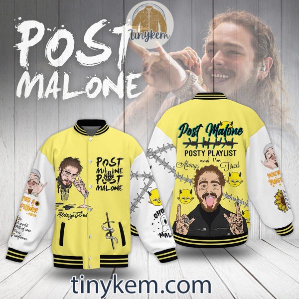 Post Malone Customized Yellow Baseball Jacket