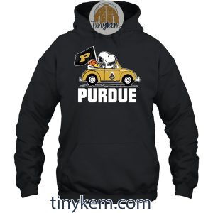 Purdue Basketball With Snoopy Driving Car Tshirt2B2 EYb9I