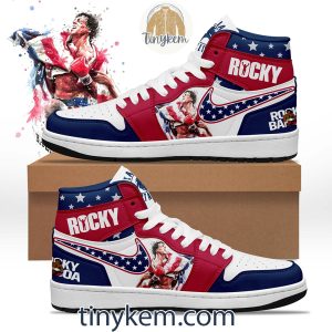 Rocky Balboa Zipper Hoodie With American Flag Background