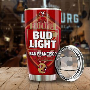SF 49ers Bud Light Customized Tumbler Faithful Since 1946 Until Now and Forever2B2 KdNEL
