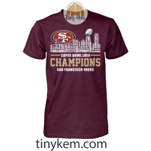 SF 49ers Roster Super Bowl LVII Champions Tshirt