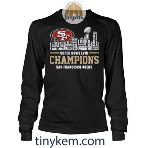 SF 49ers Roster Super Bowl LVII Champions Tshirt2B4 H8o8u