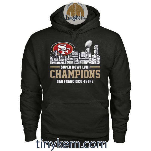 SF 49ers Roster Super Bowl LVII Champions Tshirt