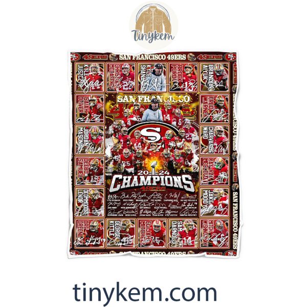 San Francisco 49ers Champions Super Bowl 2024 Quilt Blanket