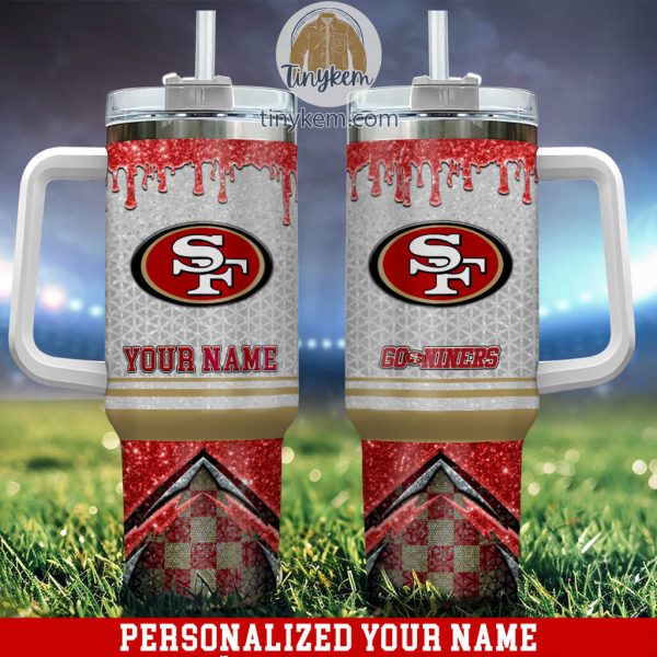 San Francisco 49ers Personalized 40Oz Tumbler With Glitter Printed Style