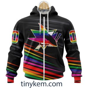 San Jose Sharks With LGBT Pride Design Tshirt Hoodie Sweatshirt2B2 VvGnV