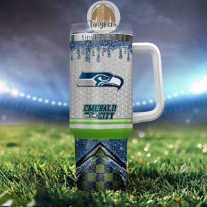 Seattle Seahawks Personalized 40Oz Tumbler With Glitter Printed Style2B4 4yUQT