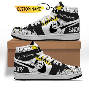 Snoopy Custom Name Air Jordan 1 High Top Shoes2B3 1CJdX