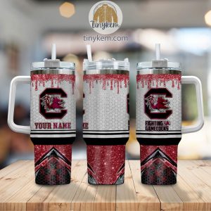 South Carolina Gamecocks Customized 40oz Tumbler With Glitter Printed Style2B2 J043L