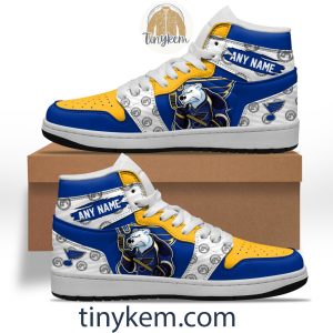 St. Louis Blues With Team Mascot Customized Air Jordan 1 Sneaker