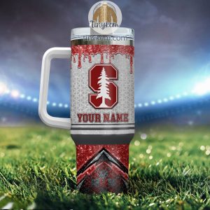 Stanford Cardinal Customized 40oz Tumbler With Glitter Printed Style2B3 CwkTG