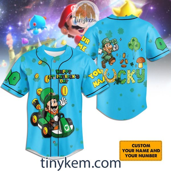 Super Mario ST Patrick Day Customized Baseball Jersey