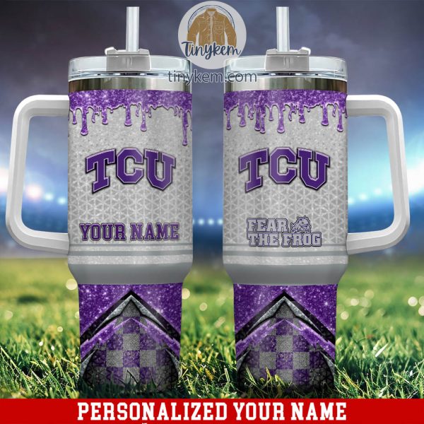TCU Horned Frogs Customized 40oz Tumbler With Glitter Printed Style