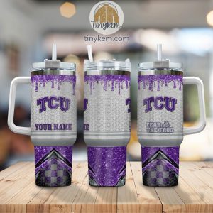 TCU Horned Frogs Customized 40oz Tumbler With Glitter Printed Style2B2 7l9j5