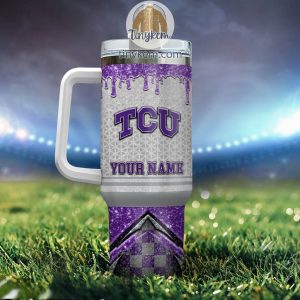 TCU Horned Frogs Customized 40oz Tumbler With Glitter Printed Style2B3 GL6gm