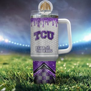 TCU Horned Frogs Customized 40oz Tumbler With Glitter Printed Style2B4 nxFQd