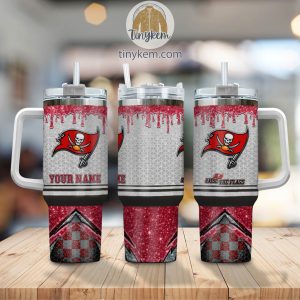Tampa Bay Buccaneers Personalized 40Oz Tumbler With Glitter Printed Style2B2 Lcj67